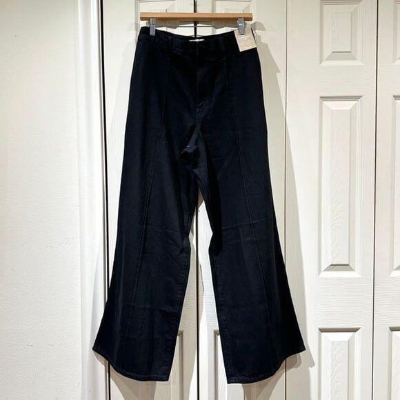 NWT Madewell Superwide Leg Trouser Jeans High Rise Center Seam Rigid Denim - Picture 2 of 12